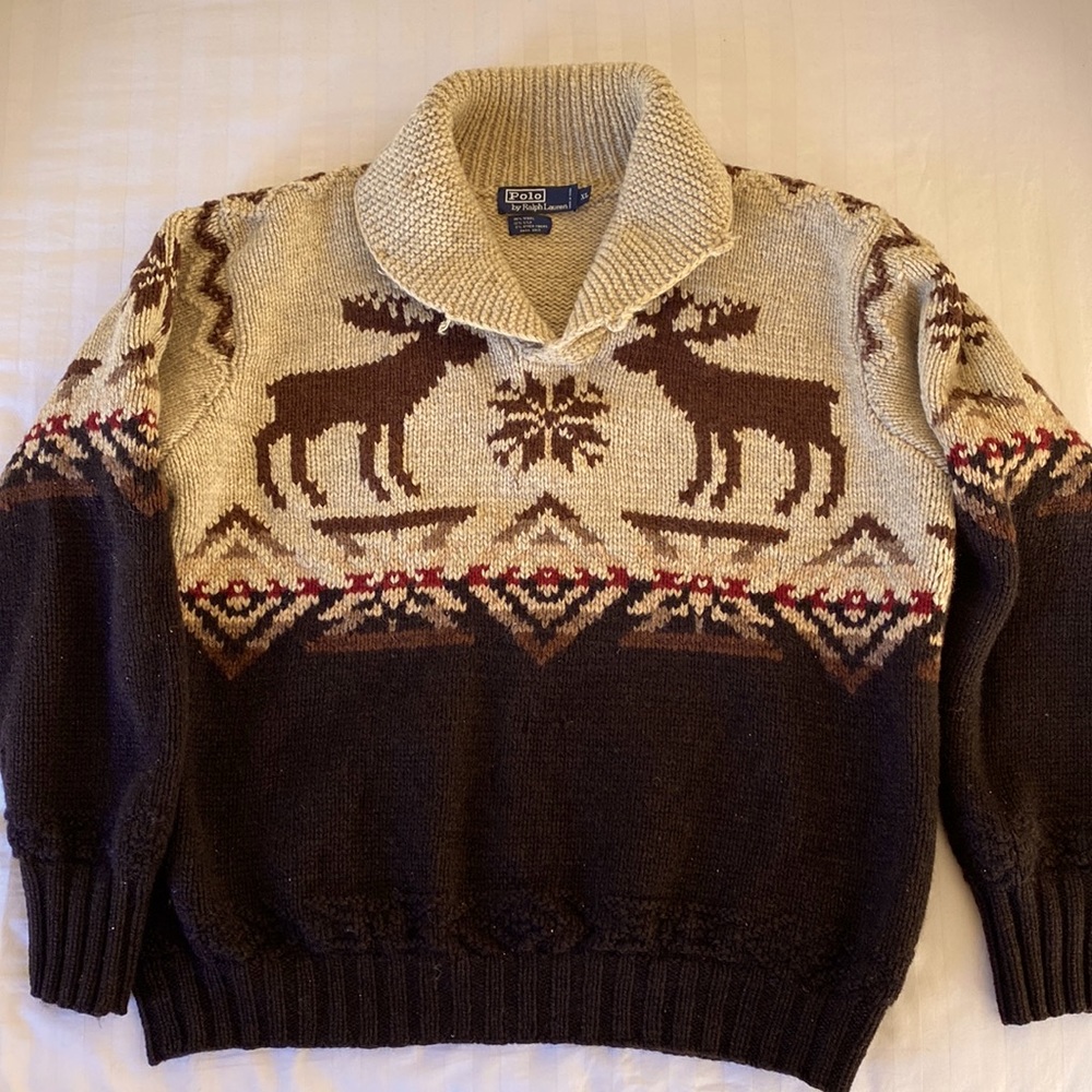 HAND-KNIT Polo Ralph Lauren Wool/Silk Sweater -MEN’S XL